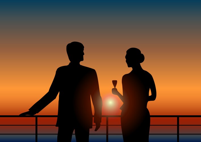 silhouette of man and woman vector image