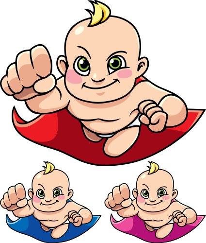 Super Baby Superhero Flying Vector Image