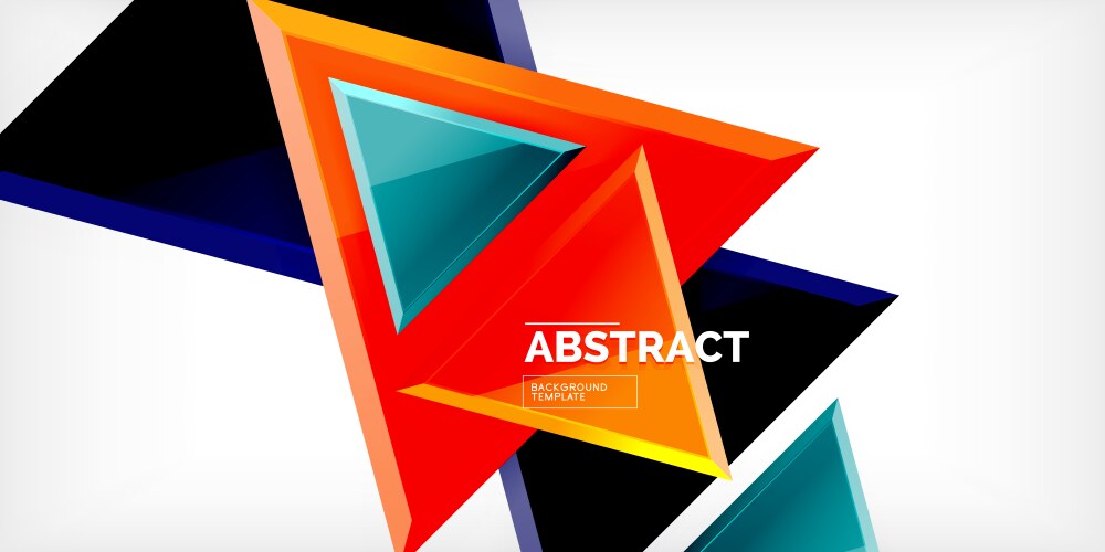 Abstract background - colorful triangles with 3d vector image