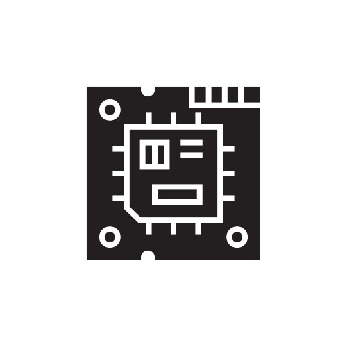 Cpu icon computer component solid style vektorbild