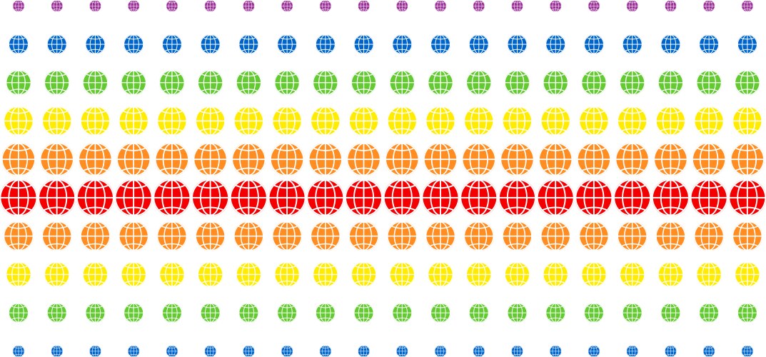 Globe shape halftone spectrum array vector image