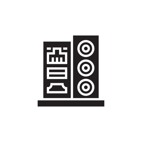 Input output port icon computer component vector image