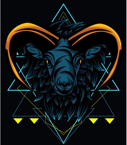 mhytical goat sacred geometry vector image