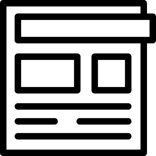 Webpage layout showing boxes for text and images vector image