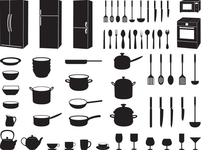 Cookware kitchen set Royalty Free Vector Image