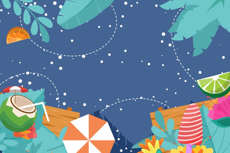 Summer beach top view elements background Vector Image
