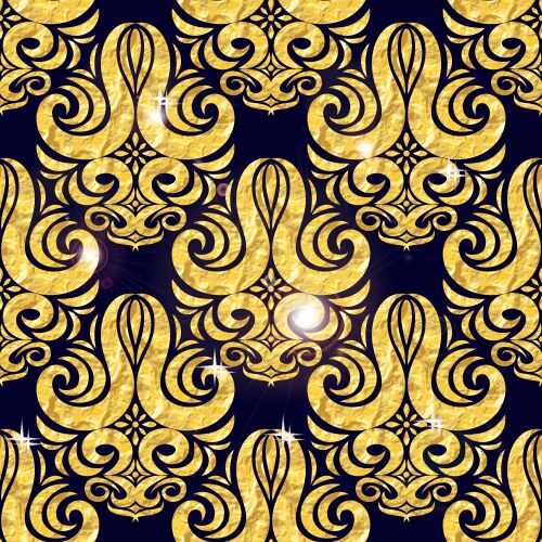 Gold textured damask arabesque seamless pattern Vector Image