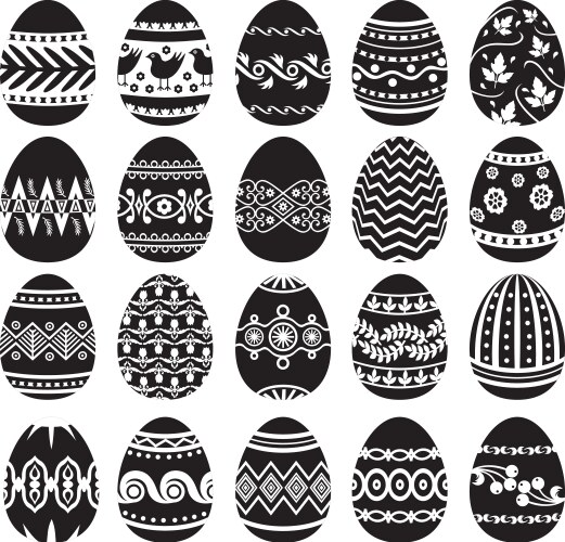 Easter Eggs Black and White Vector Images (over 47,000)