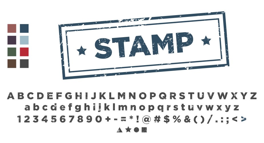 Old Rubber Stamp Font Vector Images (over 230)