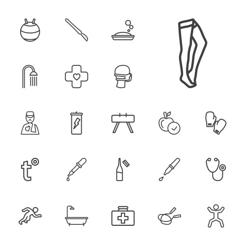 22 health icons vector image