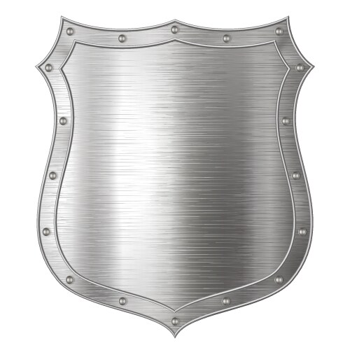 Realistic metal shield weapon icon element vector image