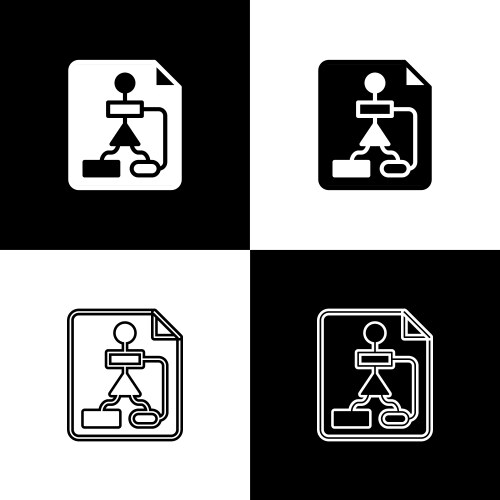 Set tile flowchart for program design or process vector image