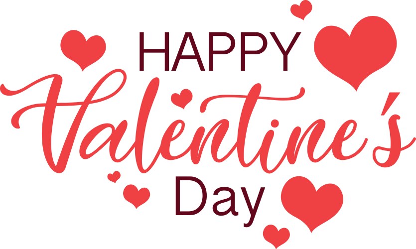 Valentine theme with words and hearts Vector Image