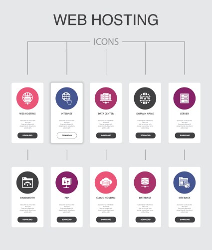 Web hosting infographic 10 steps ui designdomain vektorbild