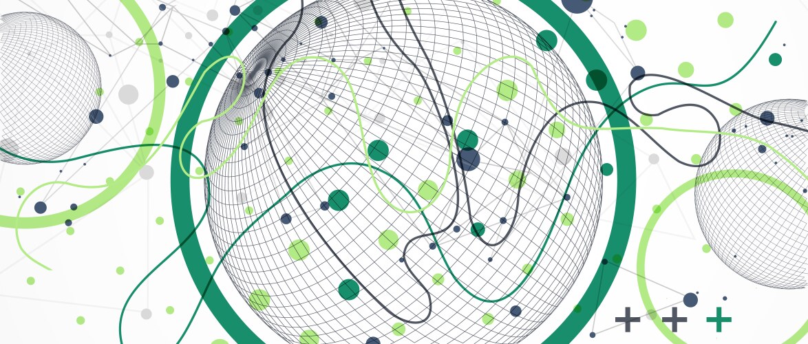 Abstract sphere background with plexus effect 3d vector image