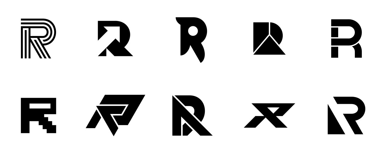 Letter R Logo Set - Modern & Geometric Vector Image