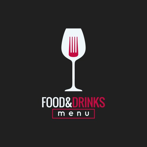 Elegant Wine & Fork Logo Vector Image