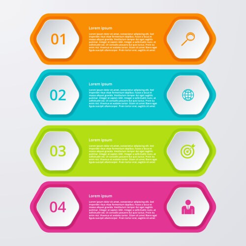 Abstract horizontal infographics 4 steps Vector Image