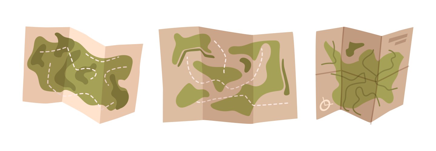 Map with trails for camping vector image