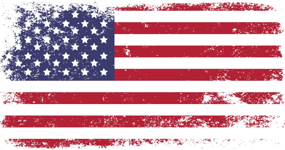 American flag background grunge aged template Vector Image