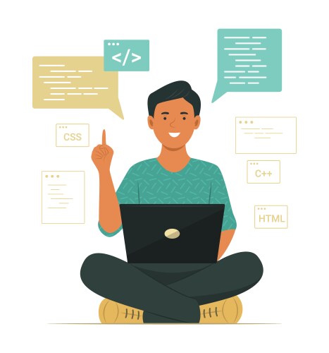 Modern Programmer Coding Concept vector image