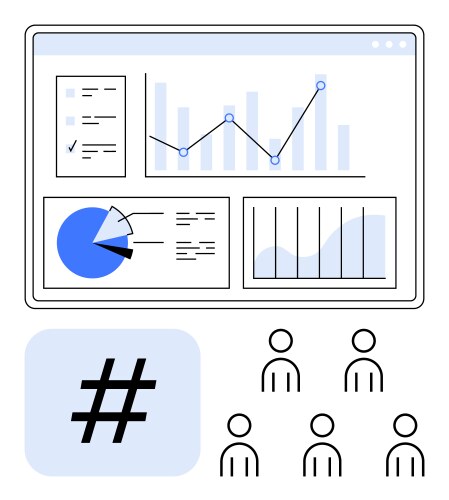 Data analytics dashboard with charts pie graphs vector image