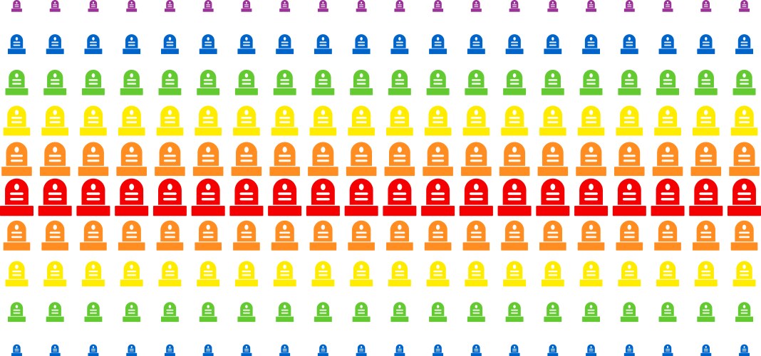 Grave shape halftone spectrum array vector image