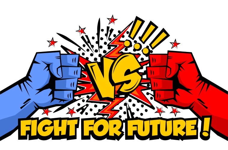 Fist bump versus Vector Image