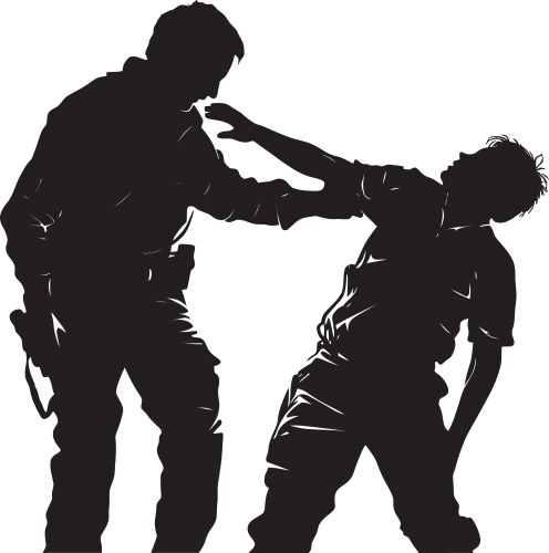 Inferno enforcers menacing police and violent Vector Image