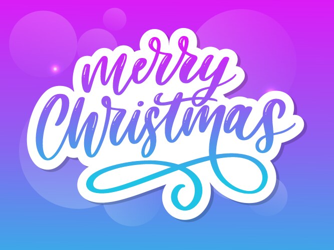 Merry christmas calligraphic inscription vector image