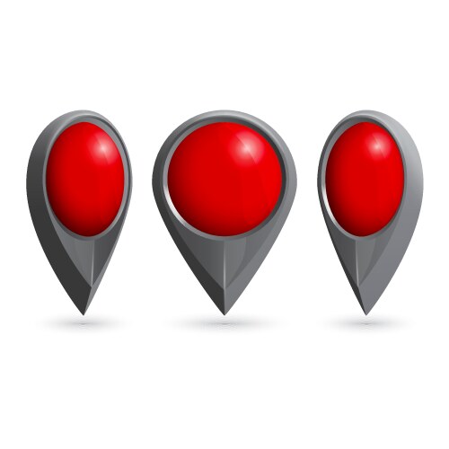 Glossy Map Pointer Icons vector image