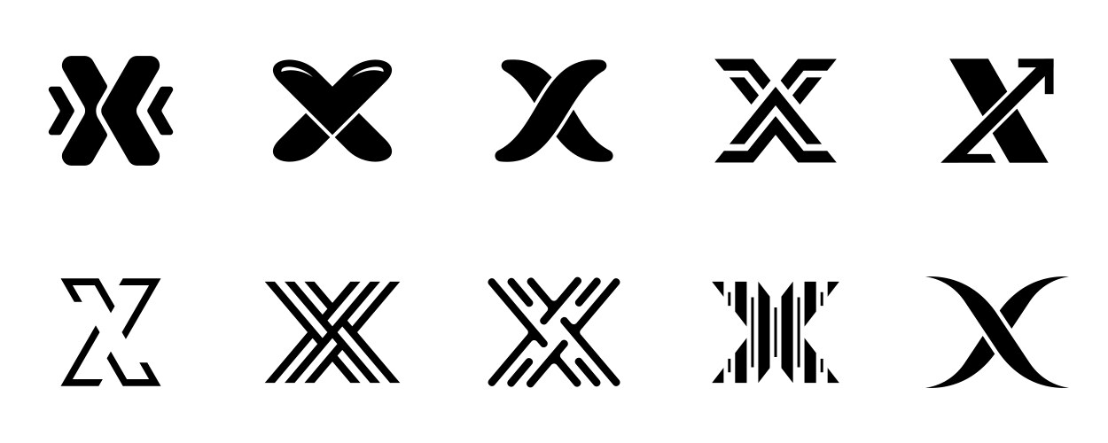 Letter X Logo Collection Vector Image