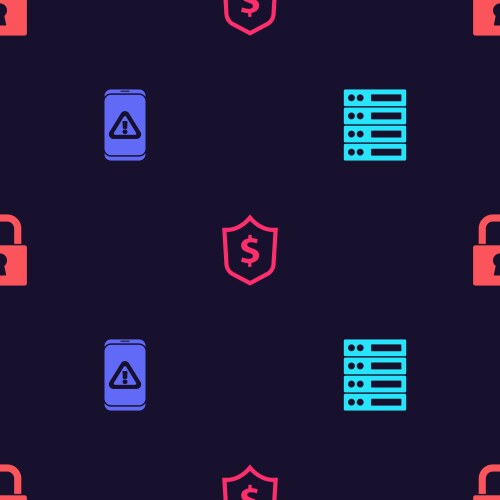 Set server data web hosting mobile vector image