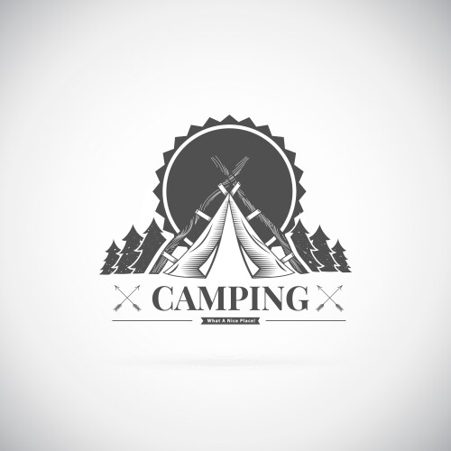 Camping retro logo Vector Image