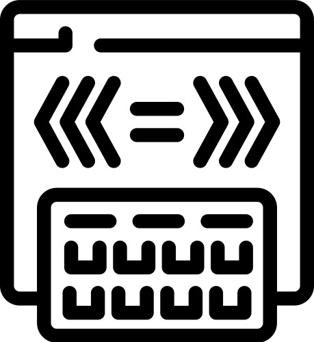 Web developer writing code using keyboard vector image
