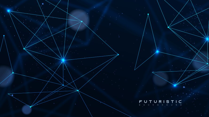 Dark background with plexus lines abstract tech vector image