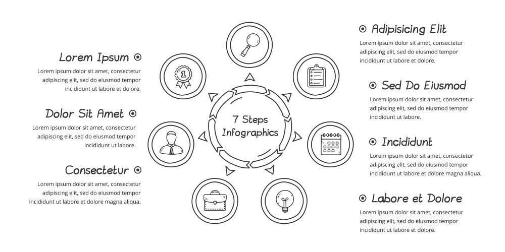 Handdrawn circle diagram template Royalty Free Vector Image