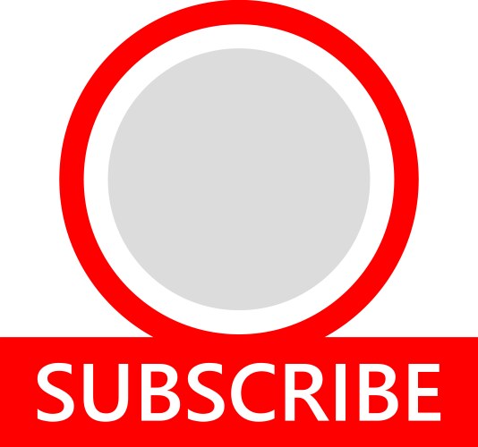 Red avatar frame with follow button web subscribe vector image