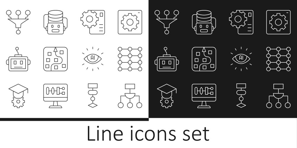 Set line algorithm neural network artificial vector image