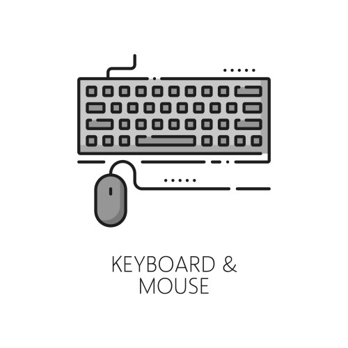 Computer desktop with arrow mouse and keyboard – Royalty-Free Vector ...