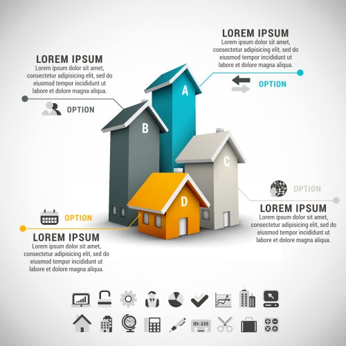 Real estate abstract concept infographic chart Vector Image