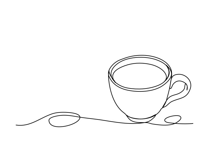 Single Line Coffee Cup Vector Image