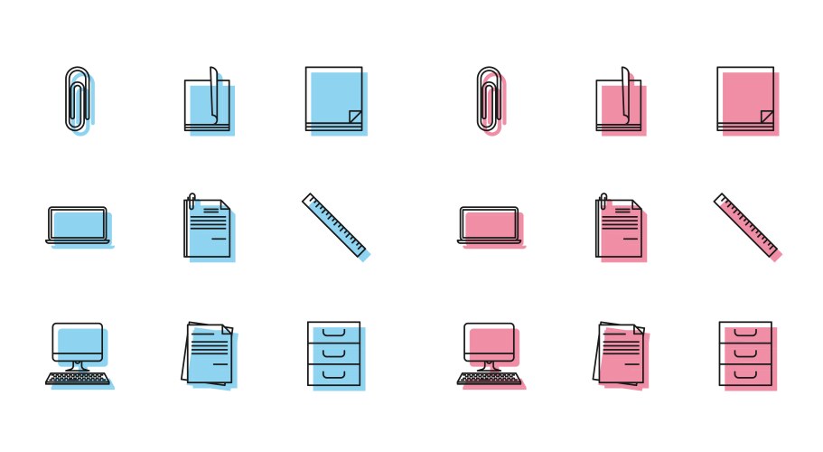 Set line computer monitor with keyboard file vector image