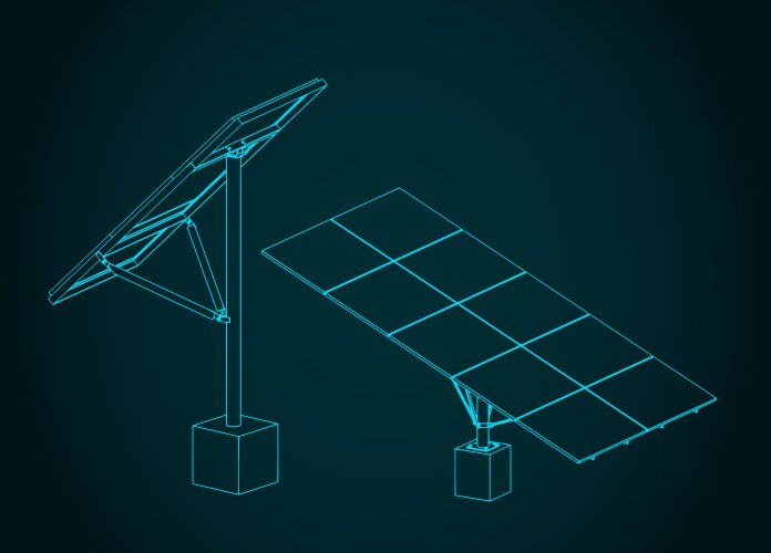 Solar panel field Royalty Free Vector Image - VectorStock