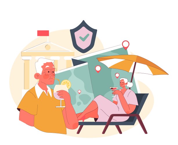 Embracing retirement age concept Royalty Free Vector Image