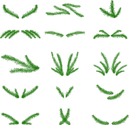 Collection of hand drawn christmas tree Vector Image