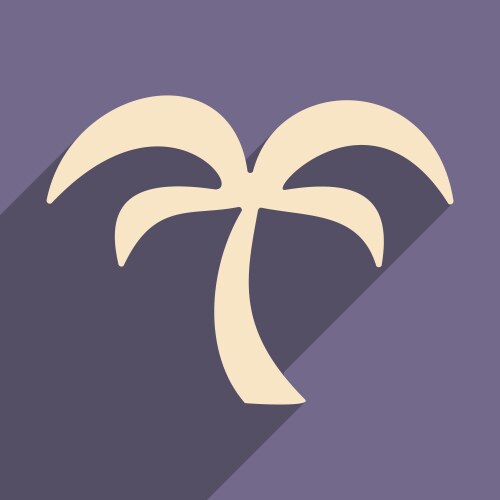 Flat with shadow icon and mobile application palm vector image
