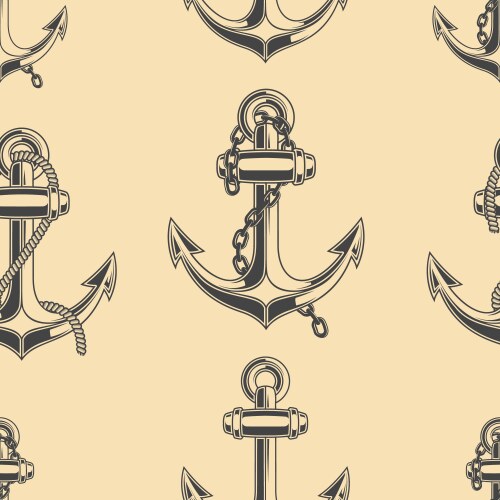 Seamless pattern with anchors design element vector image