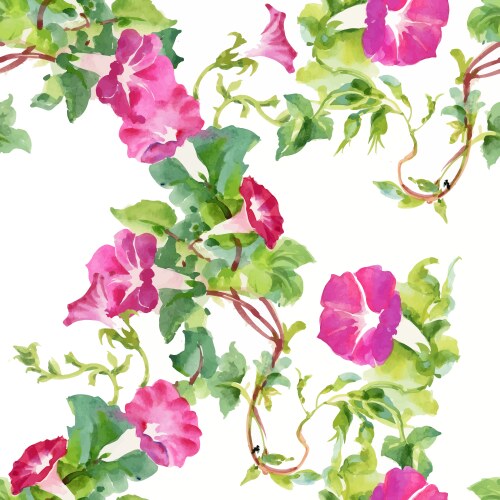 Watercolor Floral Seamless Pattern Vector Image