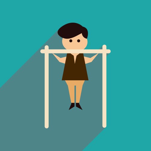 Flat web icon with long shadow man horizontal bar vector image